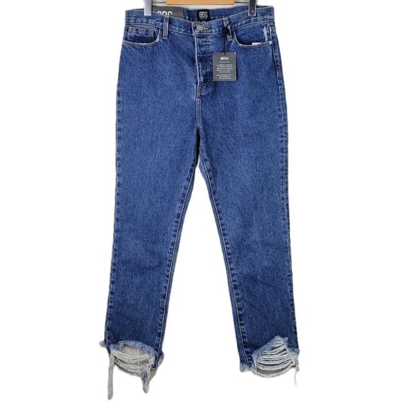 bdg Straight and Narrow High Rise Jeans Button Fly Frayed Hem 28 NEW - Picture 2 of 13